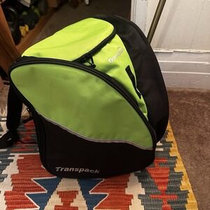 Transpack Edge Ski / Snowboard Boot and Gear Bag Backpack Lime Green & Black EUC
